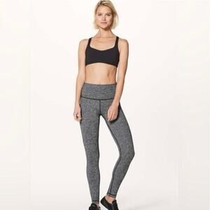 Lululemon Wunder Under High Rise Luxtreme Leggings Size 6 Black Gray 25” Tight
